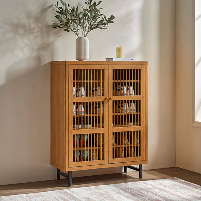 Armoire à chaussures avec portes à volets, armoire à chaussures à 6 niveaux avec tablettes réglables, range-chaussures moderne en bois pour hall d'entrée, couloir, placard, salon