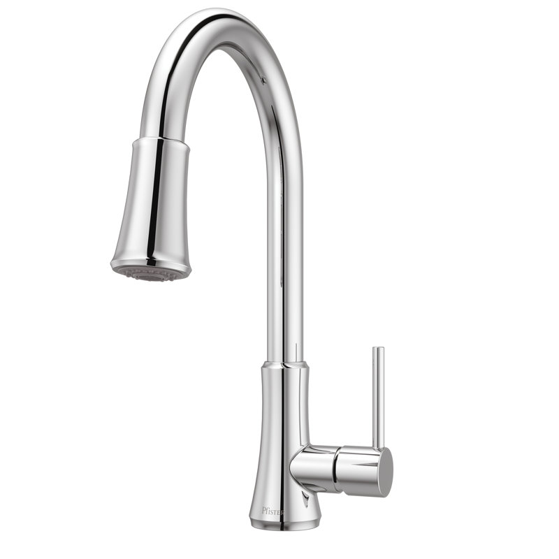 Pull Down Single Handle Kitchen Faucet, Polished Chrome