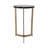 Elegant Round Stone-Top Accent End Table for Living Room Decor - Sculptural Narrow Side Table with Textured Metal Base for Room Styling-118231597