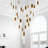 Integrated LED 28in Brass Modern Chandelier with Textured Handmade Glass for Living Room Dining Room-94314945