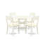 L'ensemble de mobilier de salle à manger 5 pièces comprend une table de cuisine ronde avec Dropleaf et des tablettes et 4 chaises en similicuir, blanc lin-109867365