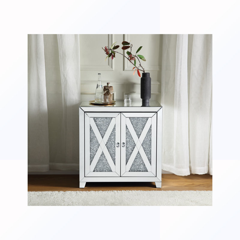 Armoire d'appoint en miroir avec tablette