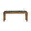 Banc rembourré rustique noir et blanc avec pieds en bois à motif moderne
