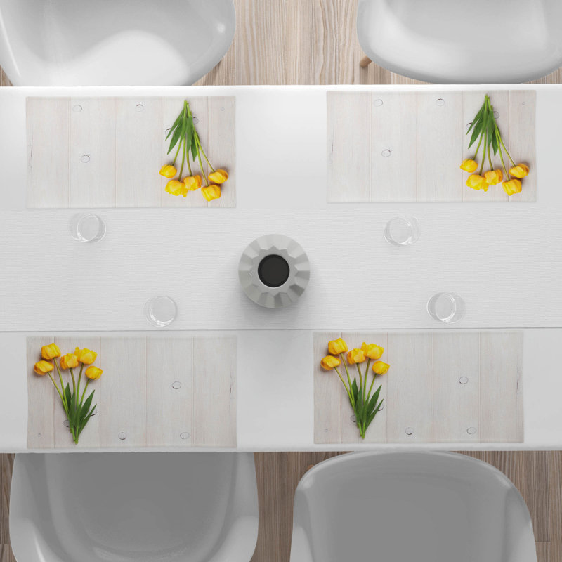 Polyester Floral Rectangle Placemat