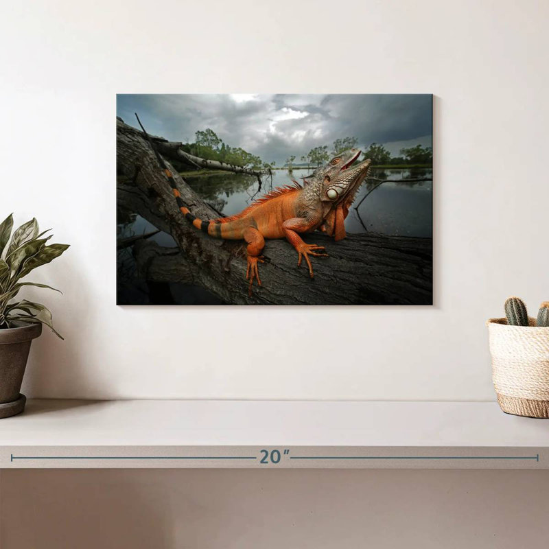 Brampt Orange Iguana, 8" H x 12" W