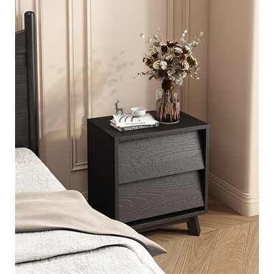 Table de chevet rétro en bois massif français avec joints Tenon pour chambre à coucher