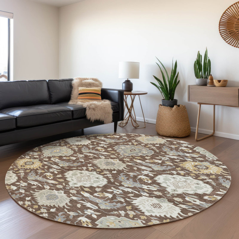  Machine Washable Indoor/Outdoor Chantille ACN1026 Rug, Round 8'