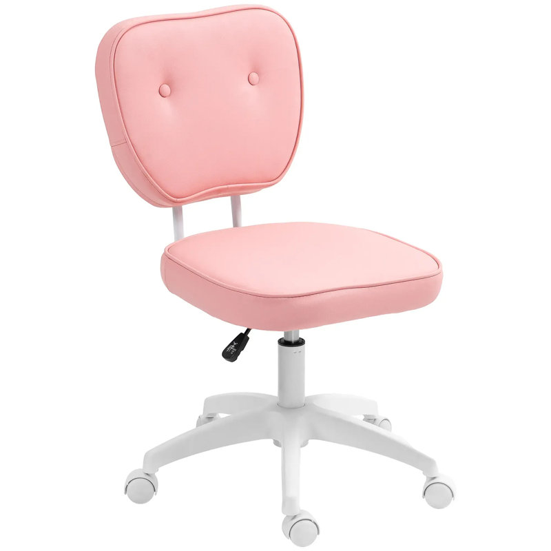 Vanity Office Chair, PU Leather Computer Chair For, Pink