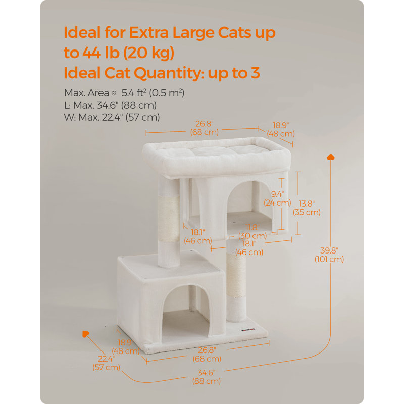 101cm H Cat Tree, Cream White
