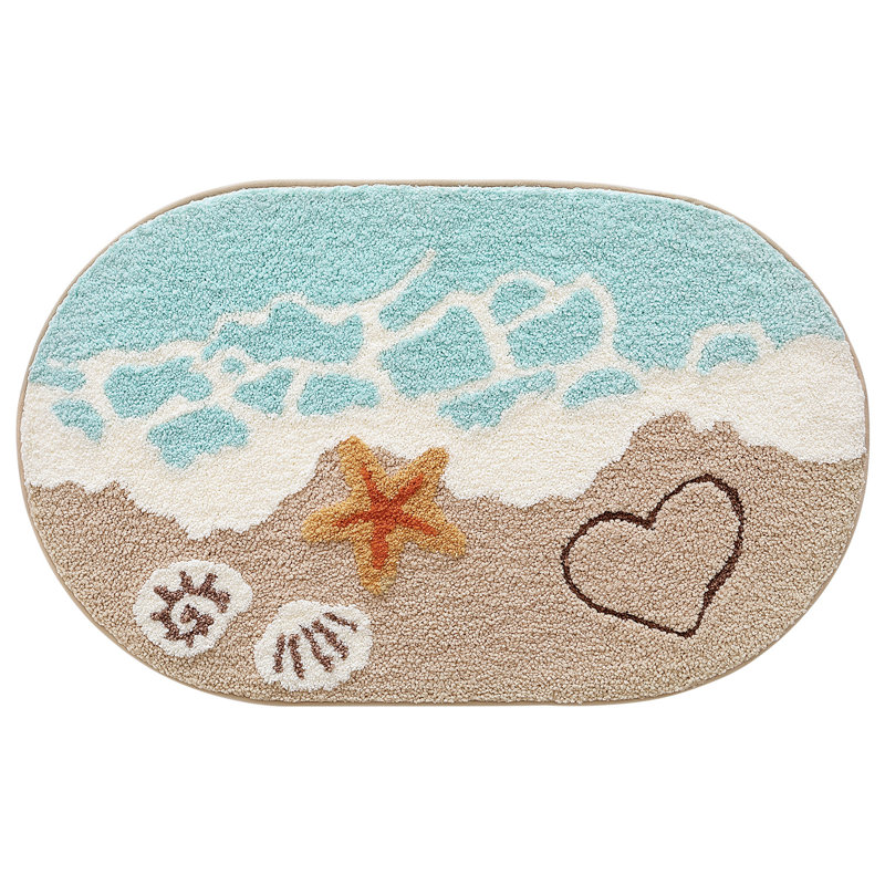 Beach Non-Slip Washable Bath Rug, 22"Wx34"L