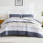 Ensemble d'édredon Litanika, ensemble d'édredon léger à rayures colorblock, ensemble de literie en duvet synthétique, vert clair, très grand-124498874-124764776