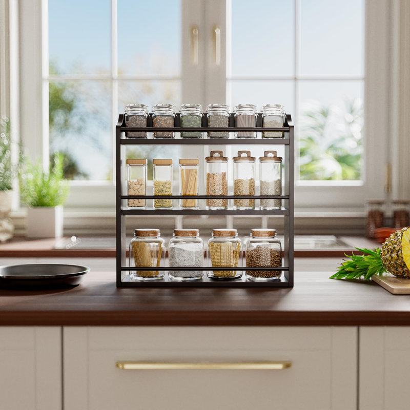 Stainless Steel Spice Rack, Brown