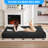  Striped Style Giant Bean Bag Chair Bed For Adults, Convertible Adult Beanbag From Lazy Chair To Floor Mattress, Large Round Bean Bag Lazy Sofa With High-density Foam Filling, Machine Washable-1740196534-1740196529