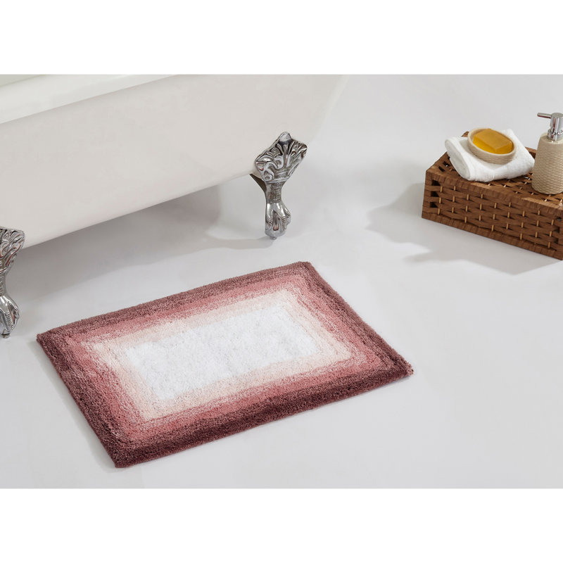 Orme 100% Cotton Tufted Bath Rug with Non-Slip Backing Machine Washable Luxurious Ombre Pattern Ultra Soft and Absorbent Bathroom Rug