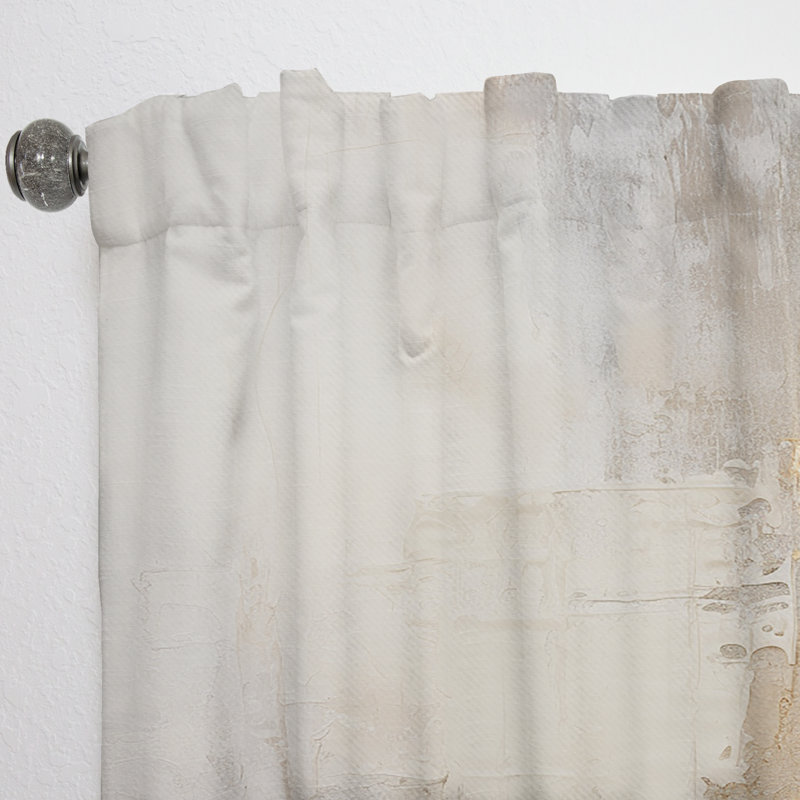 gold and White Abstract Split - Modern Curtain - Velvet Room Darkening - 1 Panel, 52" W x 108" L