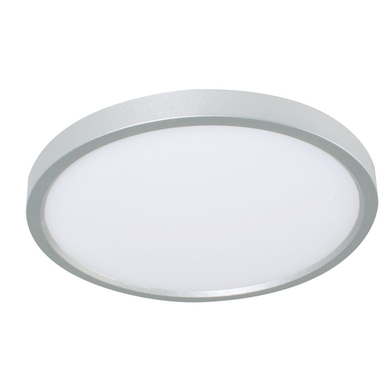 Plafonnier encastré à 1 lumière Akifa, Nickel satiné, H 0,67 po x l 7,88 po x P 7,88 po