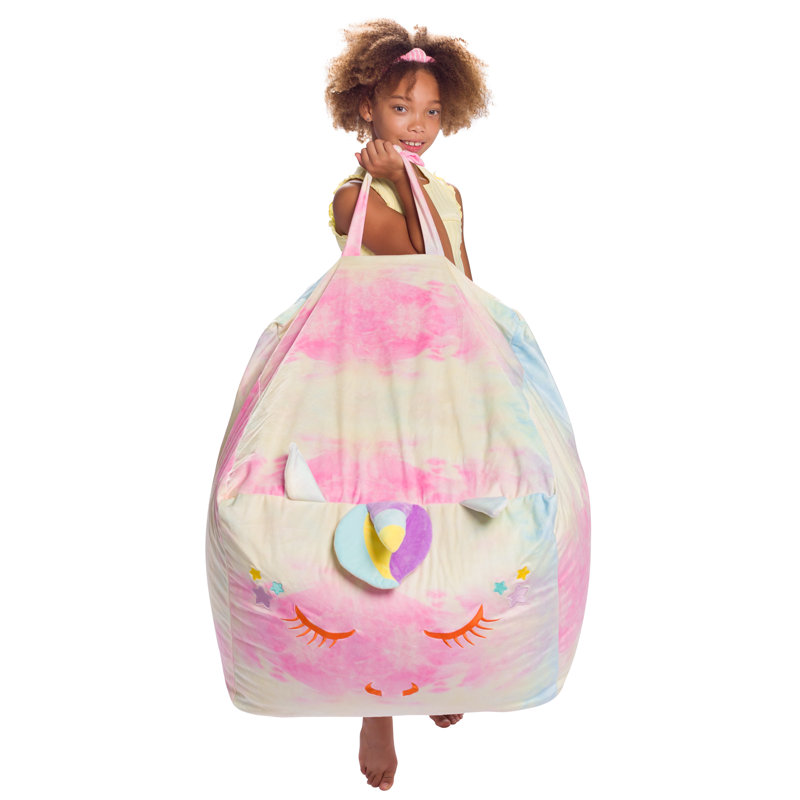 Petit fauteuil à billes Cozy Animal, H 19 po x l 24 po x P 24 po, Mélange de polyester rose licorne