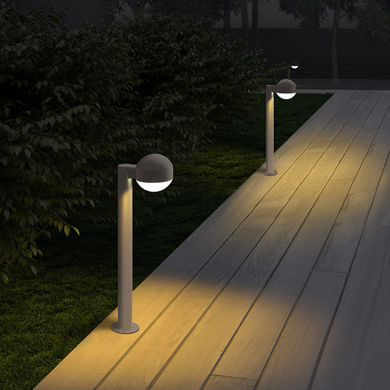 Reals LED Bollard Light, Bronze, 17.75" H x 5" W x 7.75" D