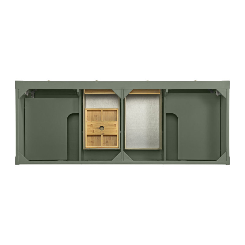 Breckenridge 60'' W Double Vanity, Smokey Celadon, Eternal Jasmine Pearl Silestone, Widespread