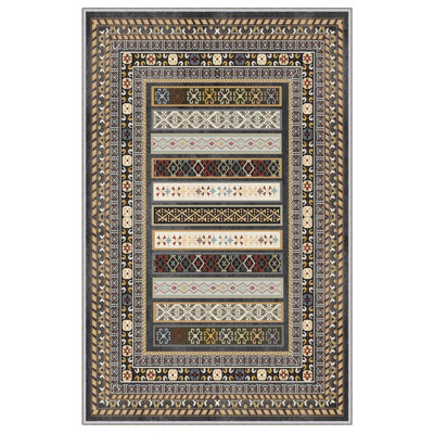 Premium Woven Area Rug, 100% Polyester, 4.6 x 7.2 ft | Antibacterial, Non-Slip PVC Dot Underside | 3D Digital Printing, Machine Washable, Pile Height: 0.3 in | Ideal for Living Room, Bedroom, and Dining Spaces
