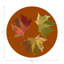 Autumn Leaves Rust Vegan Leather Round Coasters-1359544673