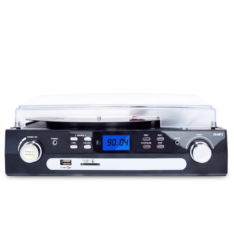 DIGITNOW Bluetooth Record Player Turntable with Stereo Speaker, Cassette,  Radio, Remote Control 