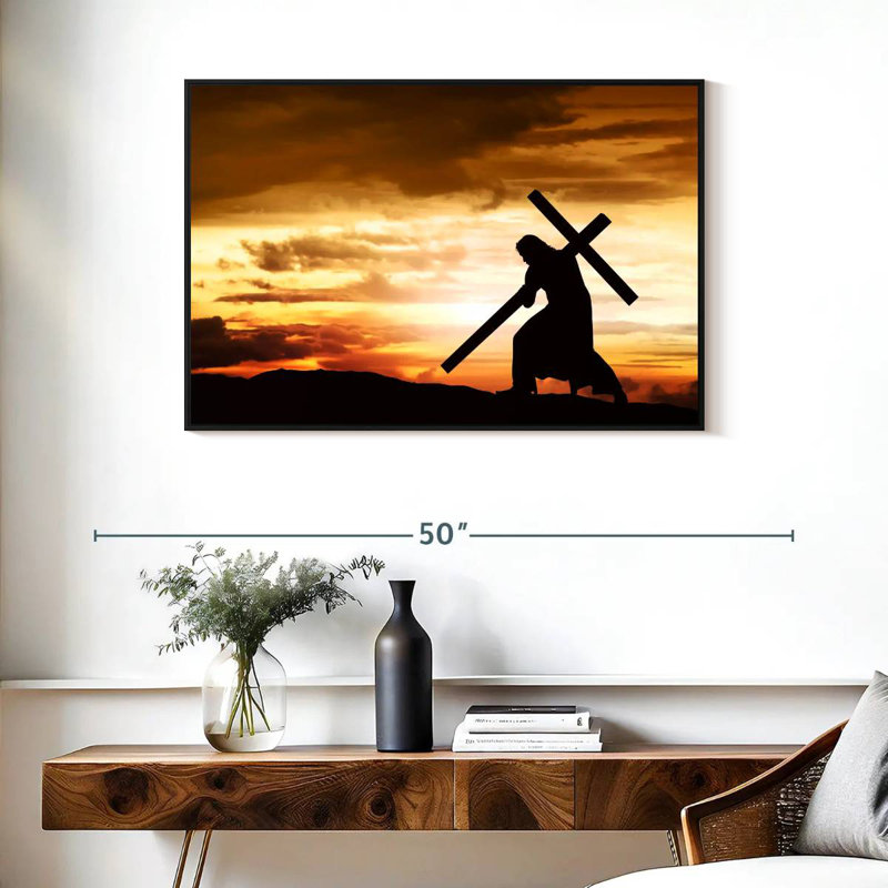 Jésus-Christ, Cadre flottant noir, 37 po x 25 po