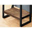 Stratifié brun, table d'appoint à 2 niveaux, métal noir, salon, chambre à coucher, côté, extrémité, table de chevet industrielle en stratifié et table d'appoint en métal pour ou à l'extrémité, assemblage avec instructions, 23,87 pouces
