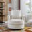 32"W Slipcovered Upholstered Swivel Barrel Chair-1912470073