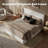 King Ivory Canvas Upholstered Wingback Bed Frame with Storage Drawers, 52” Tall Cushioned Headboard, Soft Edges, Low Profile Platform Bed, Sturdy Wood Slats, No Box Spring Needed-724183556