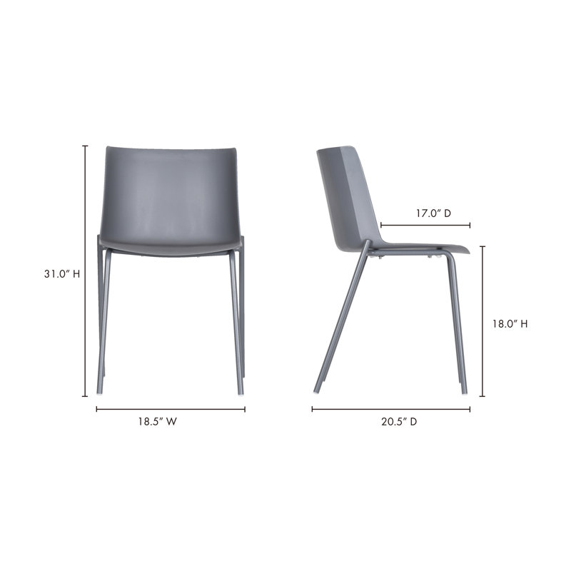 Outdoor Dining Side Chair, Gray