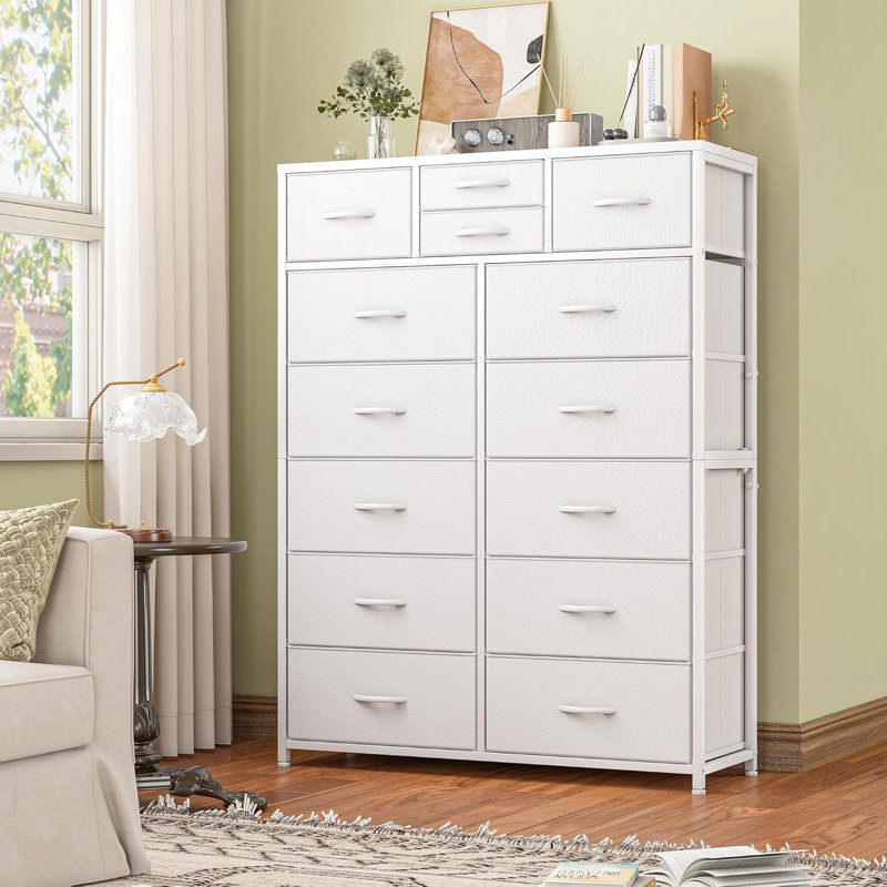 Colleen Steel 37.4'' W 14 - Drawer Dresser, White