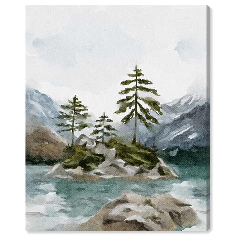 Lac froid d'hiver, H 45 po x l 36 po, Toile tendue