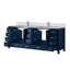 Ensemble de meuble-lavabo double, plateau en marbre de Carrare et robinet (sans évier)-1470406289