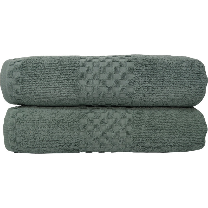 Yochman 100% Cotton Plush Jacquard Bath Sheet, Green