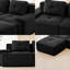 Canapé modulaire en forme de L de 117 po avec repose-pieds mobile, canapé 3 places en velours côtelé de qualité supérieure avec assise profonde, conception capitonnée et base antidérapante sans assemblage-243186078
