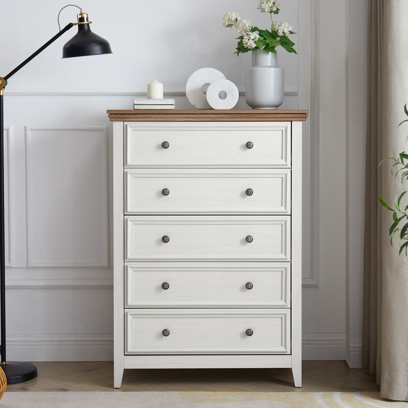Unité de rangement beige à 5 tiroirs - Maximise l'utilisation de l'espace commode moderne pour commode de salon