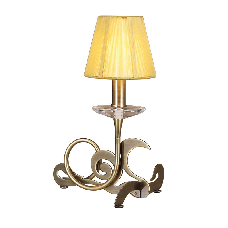 Piland Metal Table Lamp, Antique Brass Base/Yellow Shade