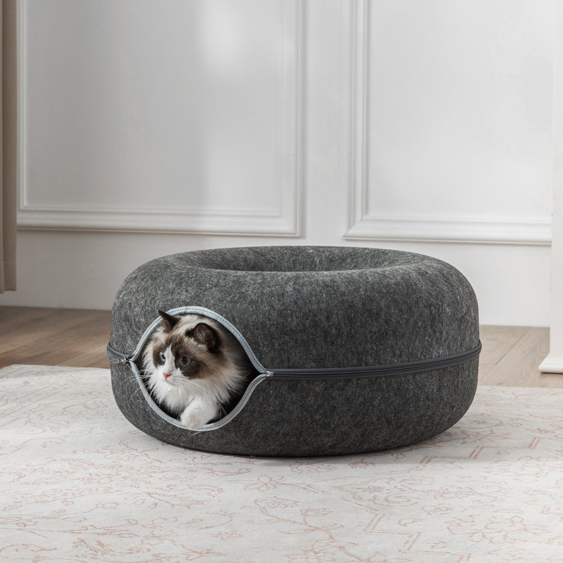 Grand lit tunnel pour chat