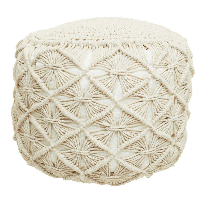 Centralmont 38cm Wide Round Geometric Pouf Ottoman
