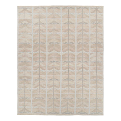 Rug & Kilim’S Oversized Scandinavian Style Rug In Peach With Geometric Patterns