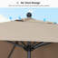 Parasol de marché extérieur 12 'x 9' taupe 8 côtes robustes avec base mobile-797184083