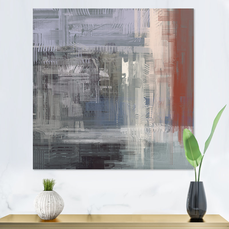 «Grey and Black Frozen Grunge Art», reproduction d'art sur toile encadrée, H 30 po x l 30 po x P 1 po, Toile tendue