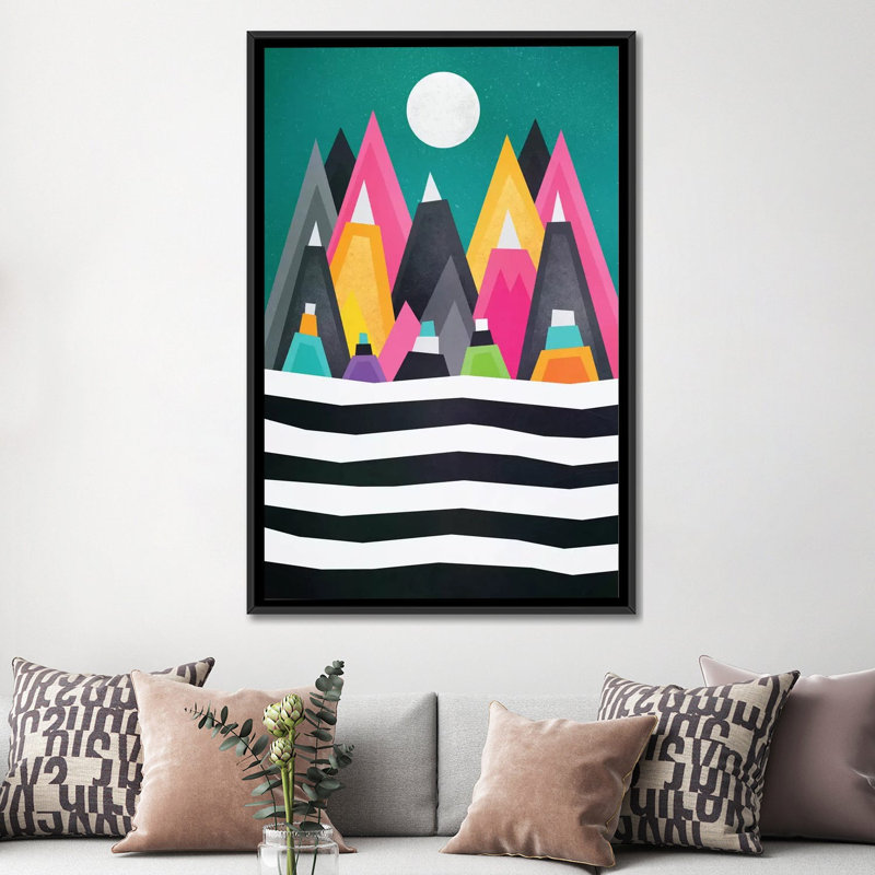 Reproduction d’art giclée sur toile tendue « A amusement place » par Elisabeth Fredriksson, H 26 po x l 18 po x P 1,5 po