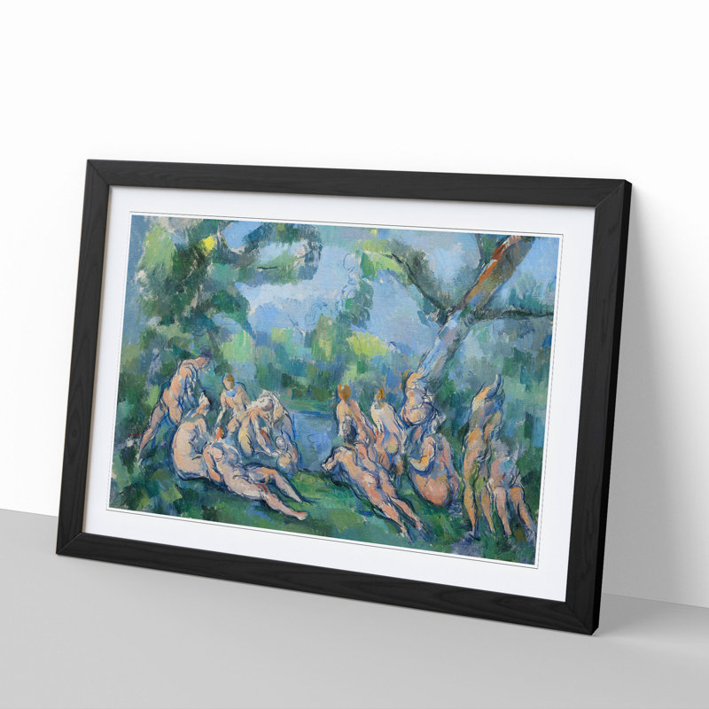 Bathers Vol.9 by Paul Cezanne - Picture Frame Painting, 36cm H x 48cm W x 2cm D, Black Framed
