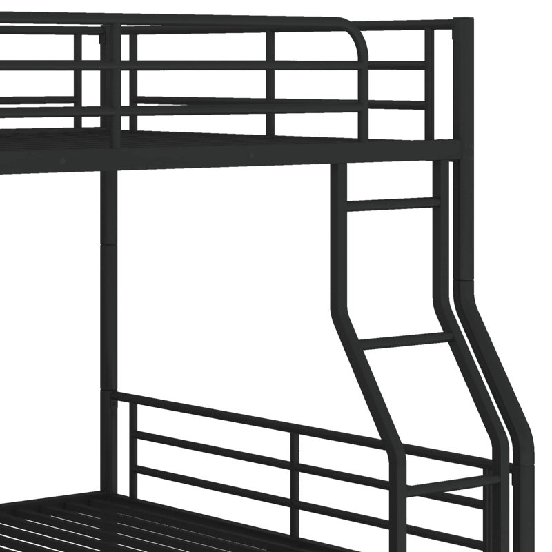 Full XL Over Queen Metal Bunk Bed, Black