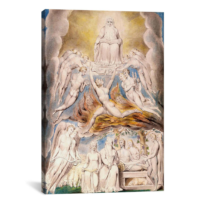 «Satan devant le trône de Dieu» par William Blake, reproduction d'art sur toile tendue, H 26 po x l 18 po x P 1,5 po