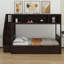 Lit superposé avec tablettes, escalier de rangement et 2 tiroirs-301356695