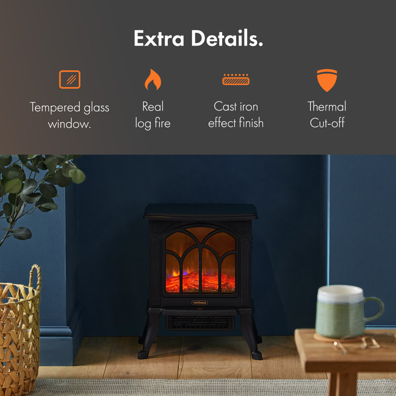 VonHaus 40.5cm W Black Electric Stove