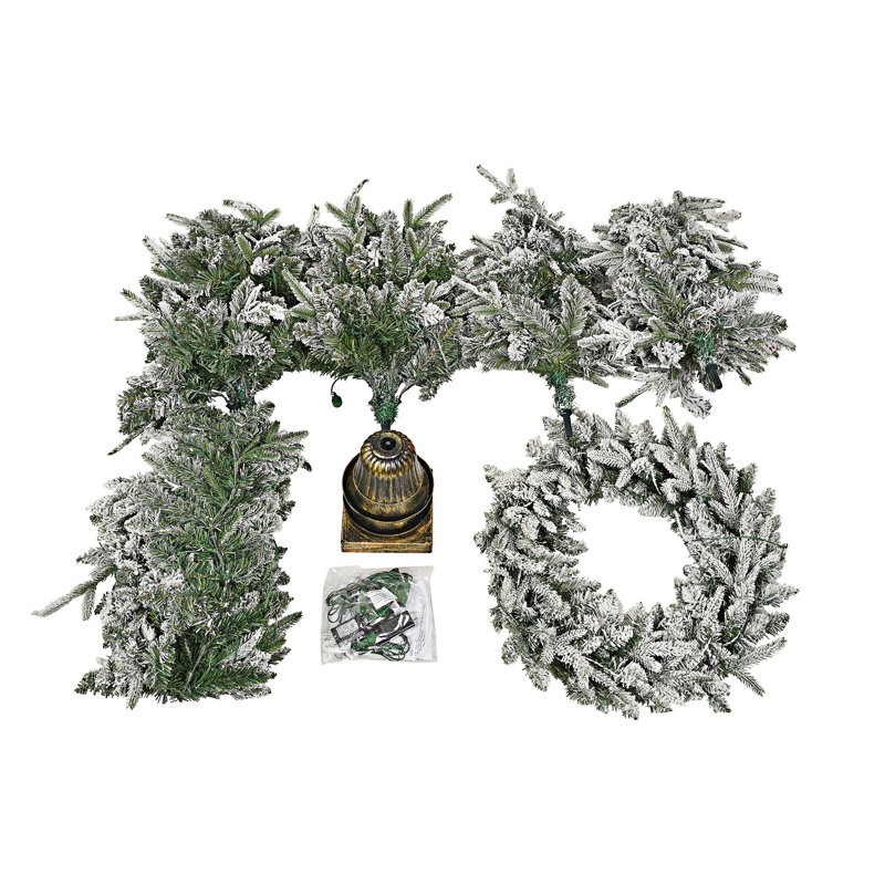 Ensemble d'arbres de Noël artificiels pré-éclairés